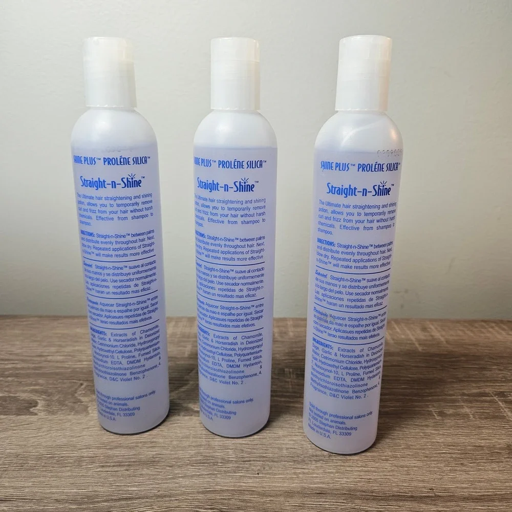 3pk Image Shine Plus Prolene Silica Straight-n-Shine Hair Straightener 10oz